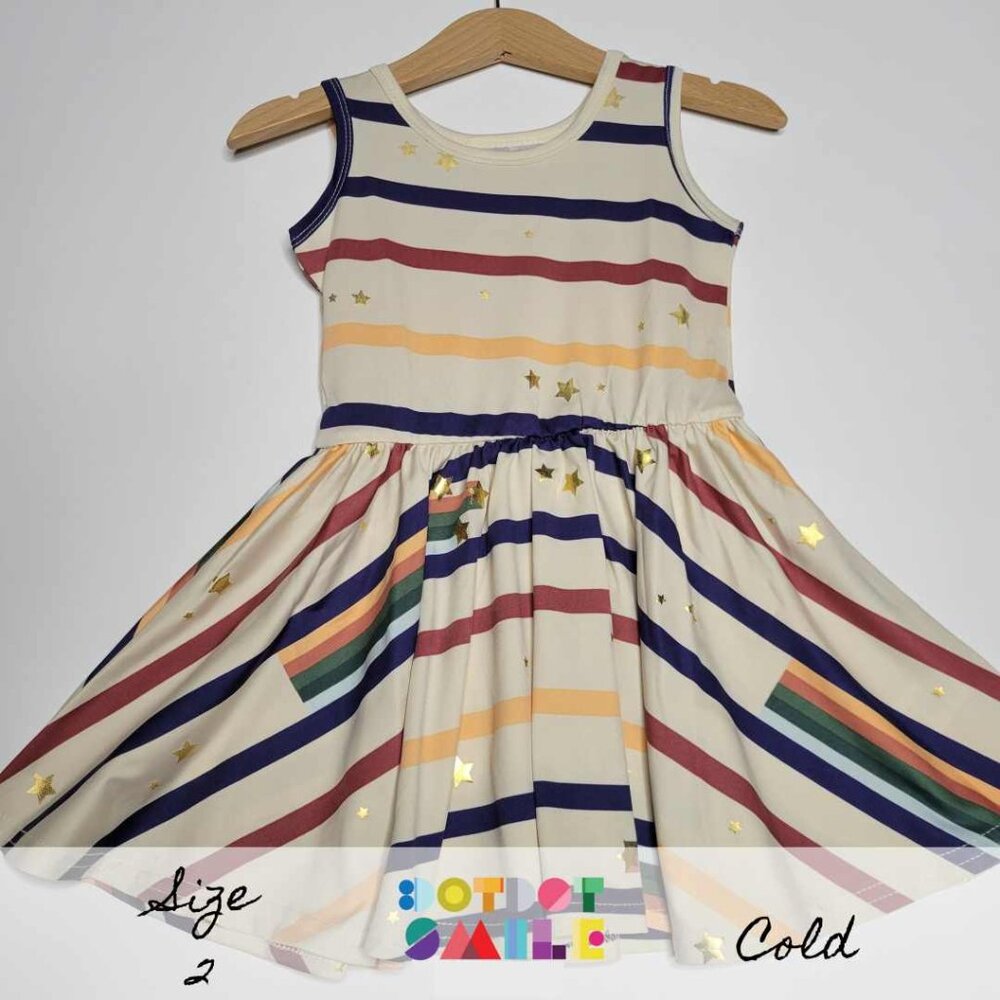 DotDotSmile Size 2t Tank Dress - NWT Stripes and Stars Print